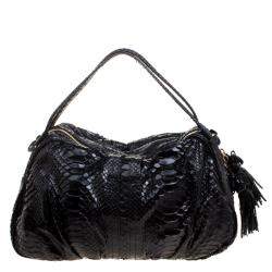 Pre Owned Valentino Black Python Satchel