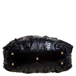 Pre Owned Valentino Black Python Satchel