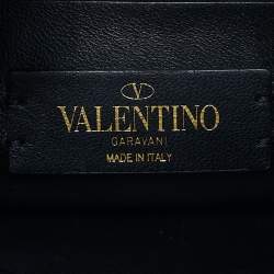 Pre Owned حقيبة فالنتينو رومان جلد أخضر مبطن صغيرة بيد علوية
