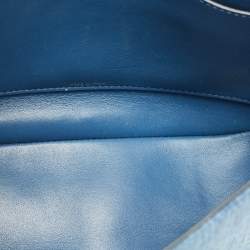 Pre Owned Valentino Blue Denim and Leather VLogo Shoulder Bag