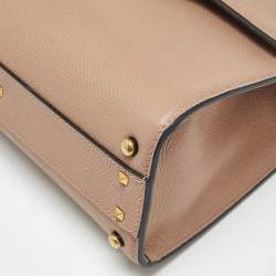 Pre Owned حقيبة فالنتينو في سلينغ جلد بيج صغيرة بيد علوية