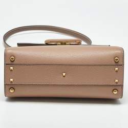 Pre Owned حقيبة فالنتينو في سلينغ جلد بيج صغيرة بيد علوية