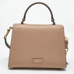 Pre Owned حقيبة فالنتينو في سلينغ جلد بيج صغيرة بيد علوية