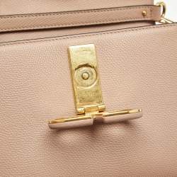 Pre Owned حقيبة فالنتينو في سلينغ جلد بيج صغيرة بيد علوية