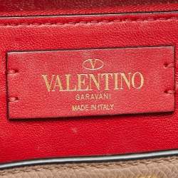 Pre Owned حقيبة فالنتينو في سلينغ جلد بيج صغيرة بيد علوية