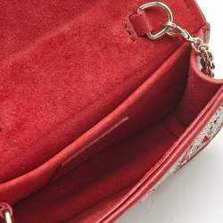 Pre Owned Valentino Red Beads and Sequins Micro Loco Chain Bag