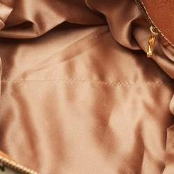 Pre Owned Valentino Multicolor Printed Canvas and Whipstitch Leather VLogo Crystals Satchel