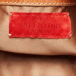 Pre Owned Valentino Multicolor Printed Canvas and Whipstitch Leather VLogo Crystals Satchel