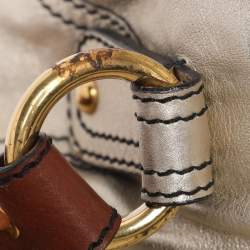 Pre Owned Valentino Gold Leather Crystal Catch Tote