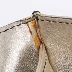 Pre Owned Valentino Gold Leather Crystal Catch Tote