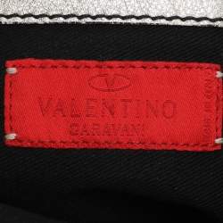 Pre Owned Valentino Gold Leather Crystal Catch Tote