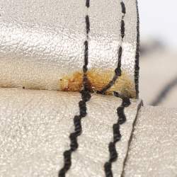 Pre Owned Valentino Gold Leather Crystal Catch Tote