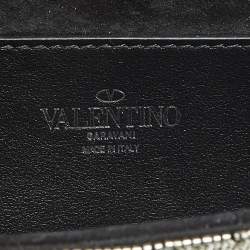 Pre Owned Valentino Silver Beaded and Crystal Small Loco Shoulder Bag