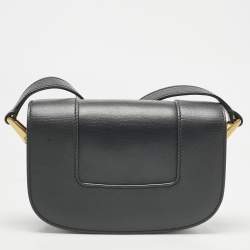 Pre Owned Valentino Black Leather Small Supervee Crossbody Bag