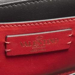 Pre Owned Valentino Black Leather Small Supervee Crossbody Bag