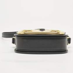 Pre Owned Valentino Black Leather Small Supervee Crossbody Bag