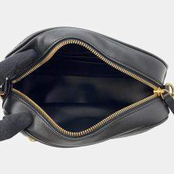 Pre Owned Valentino Garavani Quilty 67 Medium Black Leather Zip-Up Shoulder Bag