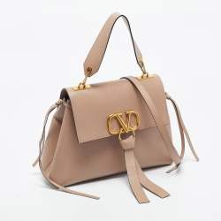 مملوكة مسبقًا Valentino Beige Leather Vring Top Handle Bag
