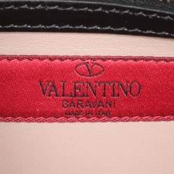 Pre Owned Valentino Black Leather Rockstud Wristlet Clutch