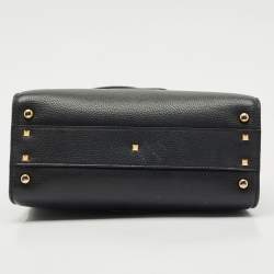 Pre Owned Valentino Black Leather Small VSling Top Handle Bag