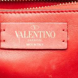 Pre Owned Valentino Black Leather Small VSling Top Handle Bag