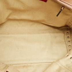 Pre Owned Valentino Beige Leather Medium Rockstud Trapeze Tote