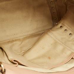Pre Owned Valentino Beige Leather Medium Rockstud Trapeze Tote