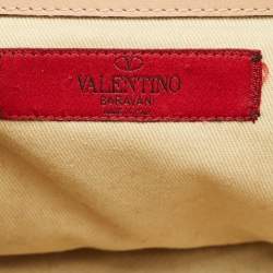 Pre Owned Valentino Beige Leather Medium Rockstud Trapeze Tote