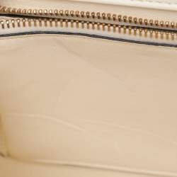 Pre Owned Valentino White Leather Roman Stud Top Handle Bag