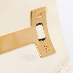 Pre Owned Valentino White Leather Roman Stud Top Handle Bag