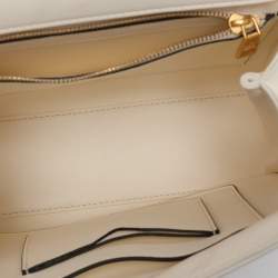 Pre Owned Valentino White Leather Roman Stud Top Handle Bag