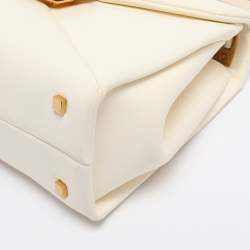 Pre Owned Valentino White Leather Roman Stud Top Handle Bag