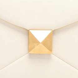 Pre Owned Valentino White Leather Roman Stud Top Handle Bag