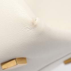 Pre Owned Valentino White Leather Roman Stud Top Handle Bag