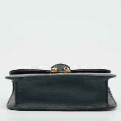 Pre Owned Valentino Dark Green Leather Rockstud Small Glam Lock Shoulder Bag