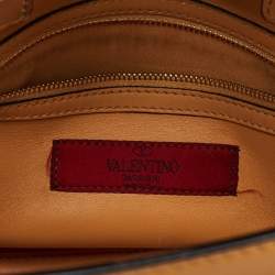 Pre Owned Valentino Mustard Yellow Leather My Rockstud Flap Top Handle Bag