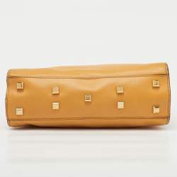 Pre Owned Valentino Mustard Yellow Leather My Rockstud Flap Top Handle Bag