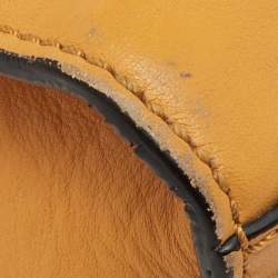 Pre Owned Valentino Mustard Yellow Leather My Rockstud Flap Top Handle Bag