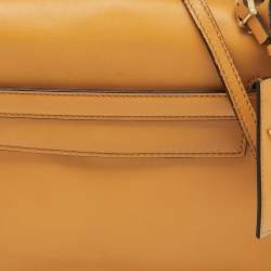 Pre Owned Valentino Mustard Yellow Leather My Rockstud Flap Top Handle Bag