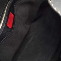 Pre Owned Valentino Black Leather Rockstud Shopper Tote