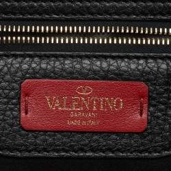 Pre Owned Valentino Black Leather Rockstud Shopper Tote
