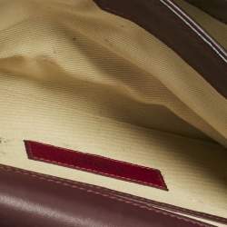 Pre Owned Valentino Burgundy Leather Va Va Voom Chain Clutch