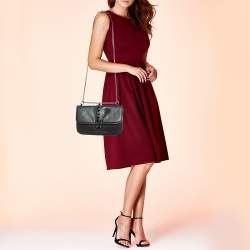 Pre Owned Valentino Black Leather Large Noir Edition Glam Lock Flap Bag