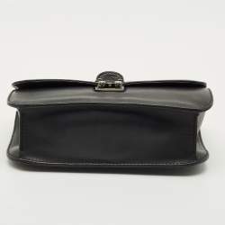 Pre Owned Valentino Black Leather Large Noir Edition Glam Lock Flap Bag
