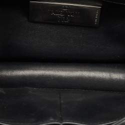 Pre Owned Valentino Black Leather Large Noir Edition Glam Lock Flap Bag