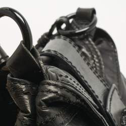 Pre Owned Valentino Black Leather Catch Crystals Hobo