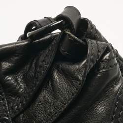Pre Owned Valentino Black Leather Catch Crystals Hobo