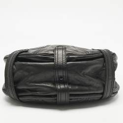 Pre Owned Valentino Black Leather Catch Crystals Hobo