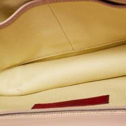 Pre Owned Valentino Light Pink Leather Medium Rockstud Glam Crystals Embellished Lock Flap Bag