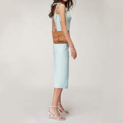 Pre Owned Valentino Tan Leather Stud Sign Flap Shoulder Bag